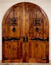 Rustic reclaimed solid lumber Doug Fir double DOOR arch winery castle storybook