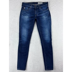 Pantalones de mezclilla AG Adriano Goldschmied The Legging tobillo súper ajustados lavado oscuro 26R - Imagen 1 de 17