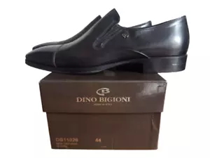 Oxfords men leather black Dino Bigioni, formal shoes office casual derby 10.5 - Picture 1 of 12