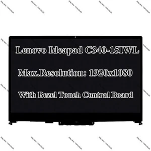 15" Lenovo Ideapad C340-15IWL FRU 5D10S39566 FHD LCD Screen Touch Panel Assembly - Afbeelding 1 van 6