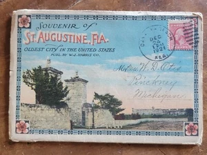 St Augustine Florida-Street Scenes & Architecture Vintage 1921 Souvenir Folder - Picture 1 of 8
