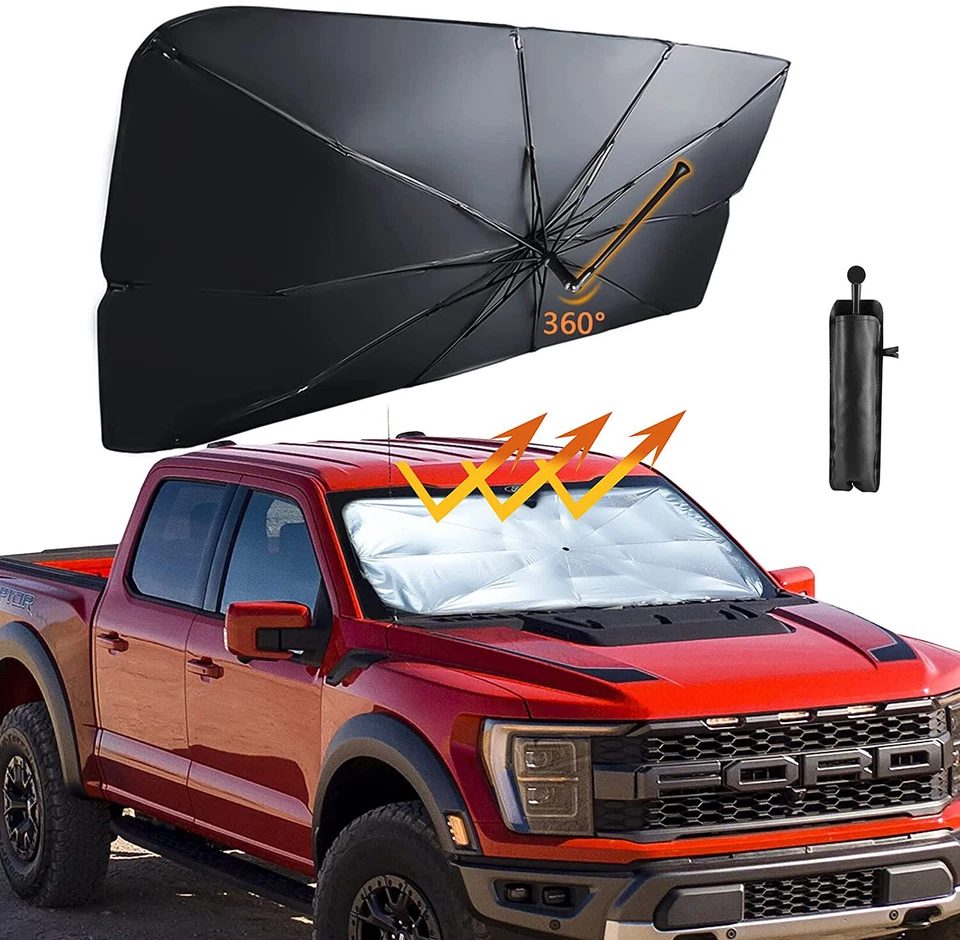 2023 NUEVO Parabrisas Parabrisas Parasol Para Ford Coche SUV con Mango Flexible 360° Foto 1 de 4