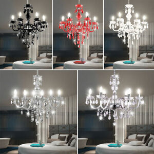 Suspension Luminaire Lustre Pendeloques en Cristal Chrome