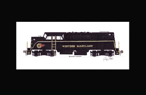 Western Maryland BL2 #82 11"x17" Matted Print Andy Fletcher signed - Picture 1 of 1