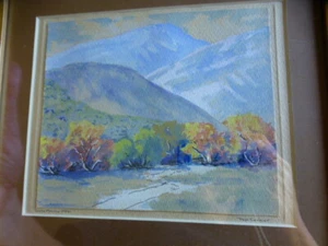 Artista elencato Paul Conner "Montagne di Santa Monica" - Acquerello firmato su carta - Foto 1 di 11