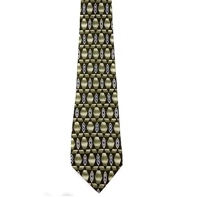 Corbata de cuello Croft & Barrow 100 % seda geométrica verde 4" x 56" para hombre Foto 1 de 2