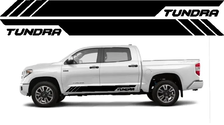 兼容丰田苔原乙烯基贴花侧贴纸图形侧门 x2  — 第 1/1 张图片