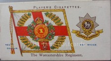 No.44 THE WORCESTERSHIRE REGT Regimental Colours & Cap Badges (Blue) Player 1910