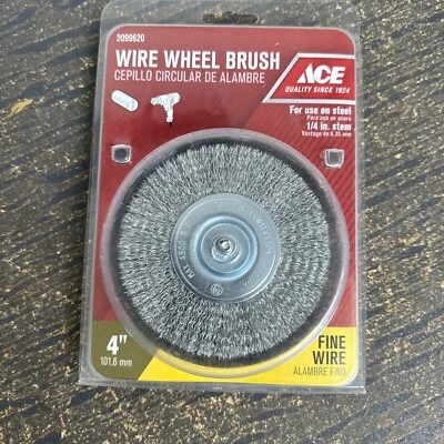 Cepillo de rueda de alambre Ace 4" alambre fino vástago de 1/4 pulgadas Foto 1 de 4