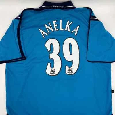 Anelka #39 Manchester City FC 2002/2003 ORIGINAL Le Coq Sportif Soccer Jersey - Image 1 of 4
