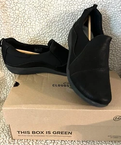 Clarks Cloudsteppers Damengröße 9 schwarze Slipper weite Passform neu - Bild 1 von 7