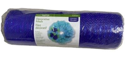FLORA CRAFT Decorative Mesh Cobalt Blue, 10" x 10 Yds. - Image 1 of 4