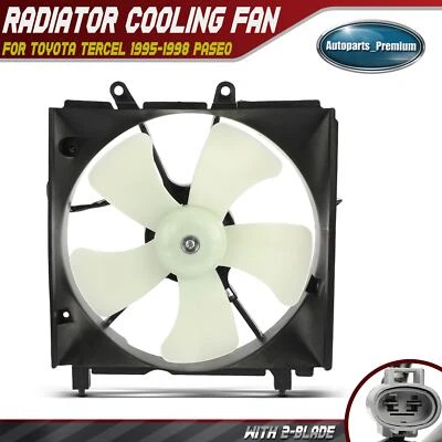 Radiator Fan Assembly with shroud for Toyota Tercel 1995-1998 Paseo 1996-1998 - Image 1 of 4