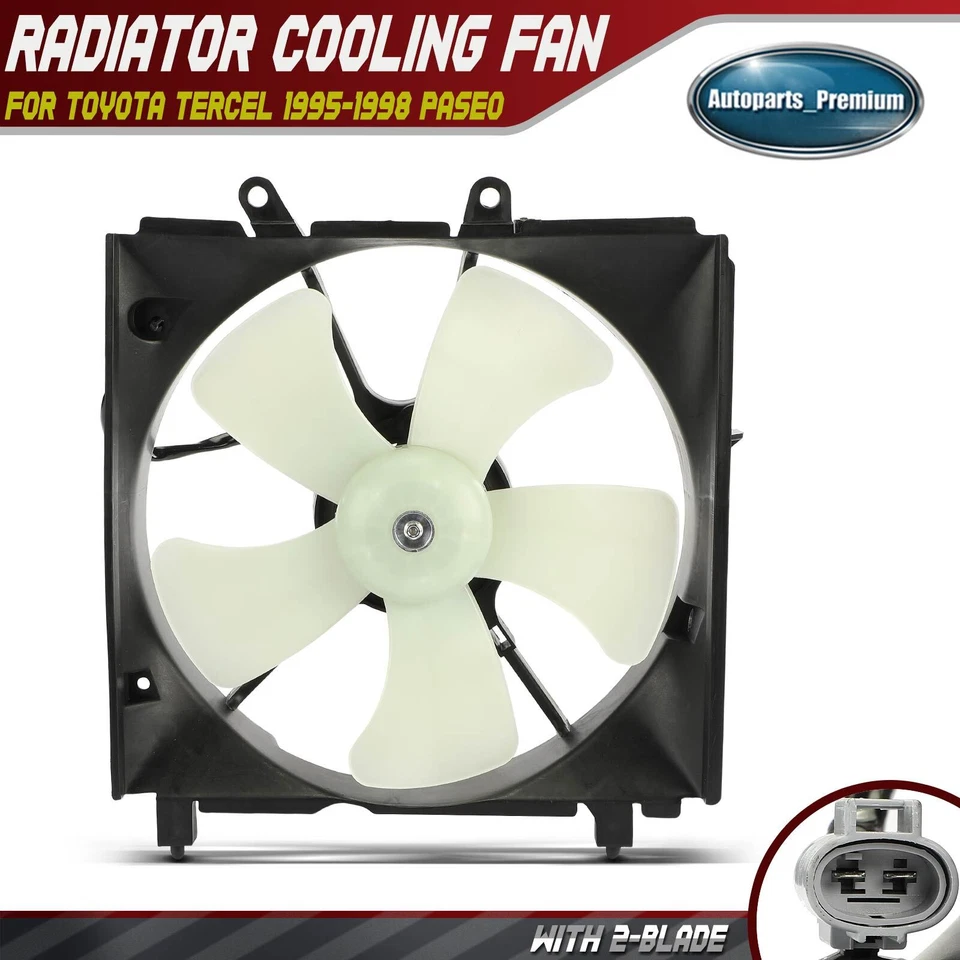 Conjunto de ventilador de radiador con cubierta para Toyota Tercel 1995-1998 Paseo 1996-1998 Foto 1 de 4
