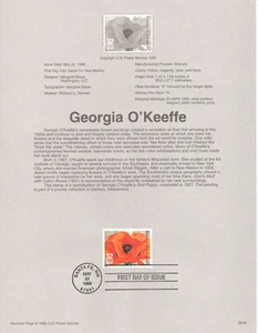 Sello #9618 32c Georgia O'Keeffe #3069 USPS página de recuerdo - Imagen 1 de 1