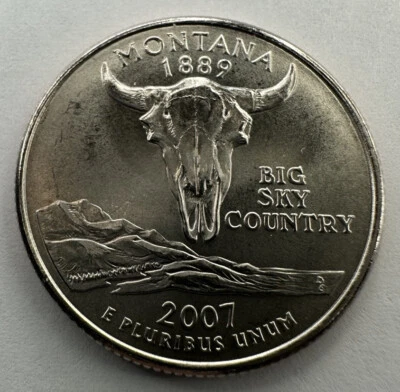 2007-D Montana State Quarter 25cent Coin from US Mint Satin Set. Uncirculated - Image 1 of 4