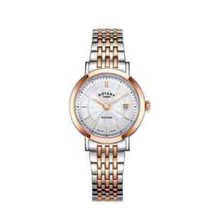 LB05422/70 Rotary Ladies Windsor Silver dial with date Rose2 tone bracelet watch