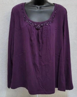 Camisa blusa top para mujer St John's Bay talla 1X púrpura Foto 1 de 4