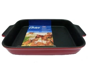 Oster 16 inch Nonstick Ceramic Rectangle Baking Corner RED - Picture 1 of 1