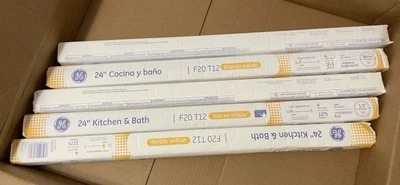Lot 5 GE Kitchen & Bath 24" Fluorescent Light Bulb 20 Watts F20T12 Warm White - Image 1 of 4