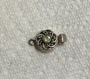 Signed, 925, Peridot Color Gem, Sterling Clasp Only, Box & Tongue, For Necklace - Picture 1 of 10