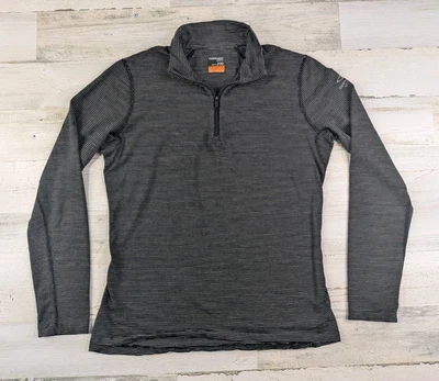 Icebreaker свитер женщин большой в полоску мериносовой шерсти тела подходит 200 четверть молнии - Изображение 1 из 4