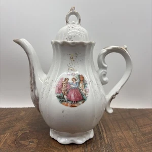 Vintage Gold Vergoldet Teekanne Handbemalt Liebhaber Romeo & Julia Made In Japan - Bild 1 von 10