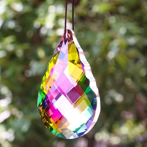 2 pezzi 89 mm zucca arcobaleno cristallo vetro pendente cattura sole tenda post luce fai da te - Foto 1 di 7