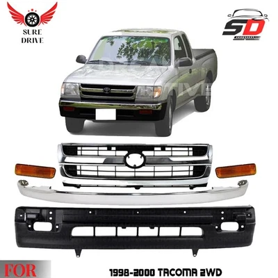 Front Bumper Cover Chrome Grille Assembly For 1998-2000 Tacoma 2WD Foto 1 de 4