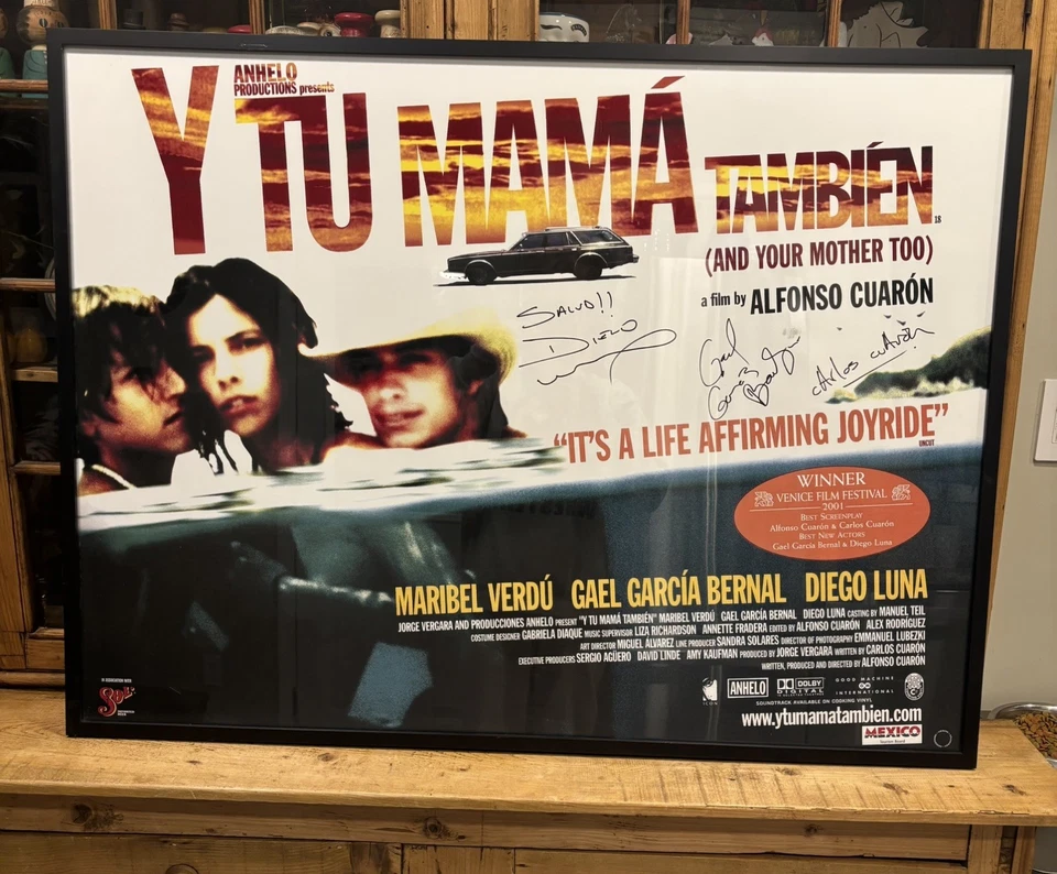  PÓSTER DE PELÍCULA 'Y TU MAMA TAMBIEN' FIRMADO ENMARCADO  Foto 1 de 3