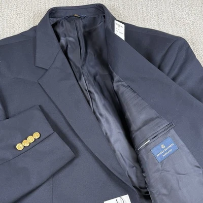 Chaqueta Blazer Brooks Brothers 50R Madison 100% Lana Azul Dorado Botón Nuevo con Etiquetas Foto 1 de 4