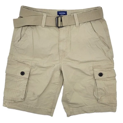 Pantalones Cortos Arizona Para Hombre 32 Caqui Utility Carga Ripstop Flex Cinturón Cómodo Elastizado Foto 1 de 4