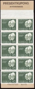 Schweden, komplette Heftchenscheibe mit 10 Marken, postfrisch-1968, 45 öre, Sc. 807a, SG SB229 - Bild 1 von 2