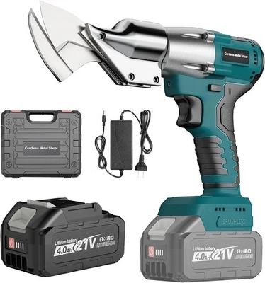 Cortador de chapa inalámbrico, cizalla de metal sin escobillas con batería de 1 x 4,0 Ah, 360 ° R Foto 1 de 4