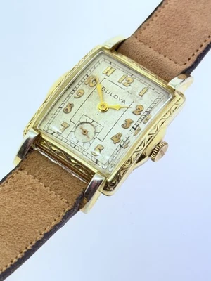 Bulova 1951 "Tesorero" cal. Reloj de pulsera 10BM 17J para hombre Art Deco 10k RGP reparado Foto 1 de 4