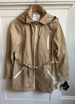 Antigo Novo Deadstock 1970s London Fog Maincoats Kitty Trench Belt Hood 11/12 Pequeno - Imagem 1 de 4