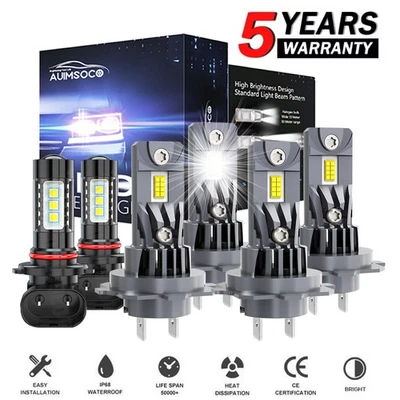 For Jaguar XJR XJ8 1998-2003 6x Combo LED Headlight Hi/Low Fog Light Bulbs Kit - Image 1 of 4