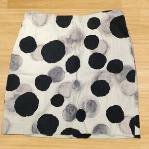 Chelsea Theodore 17" Mini Falda de Lunares Negra Blanca Gris Mujer Talla 4/28  - Picture 1 of 8