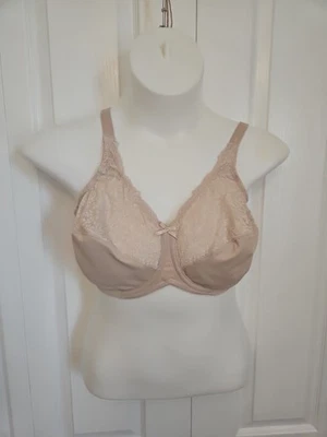 Lilyette Bali Minimizer Bra Tailored Lace Trim Women's Shaping LY0428 Beige  - Image 1 of 4