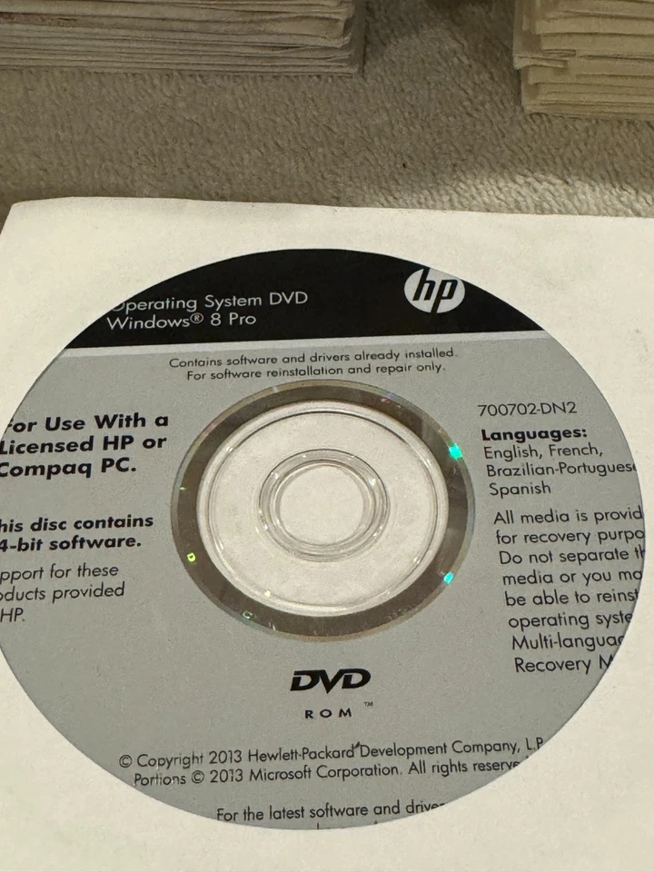HP Operating System DVD Windows 8 Pro 64bit - SEALED!!! - Image 1 of 1