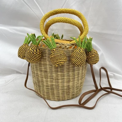 Bolso de Mano Serpui Mujer Lauren Paja Piña Cubo Natural Usado Foto 1 de 4