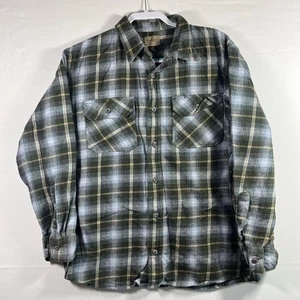 C.E. Schmidt Workwear Flannel Shirt Men's Size Large Green White Yellow Plaid - Bild 1 von 7