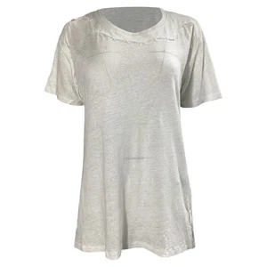 Iro Lace Up Detail T-Shirt In White Cotton Women Ecru Xs - Picture 1 of 9