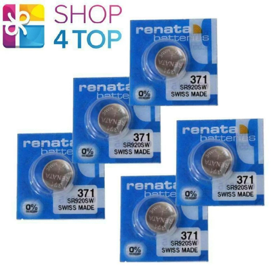 5 RENATA 371 SR920SW BATTERIES SILVER 1.55V WATCH SWISS MADE EXP 2026 NEW - Image 1 of 1