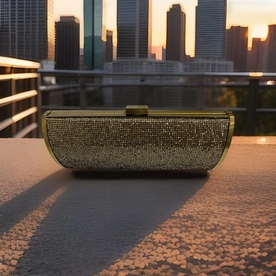 Bolso sin asas/cartera metálica dorado/negro con cadena SIN LISTAR POR KENNETH COLE Foto 1 de 4