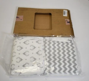 6 Pack Cotton Baby Birth Cloths Gray Deer Design Deer Stars Plaid - Picture 1 of 6