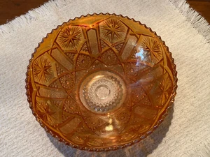 Elegante tazón redondo estrella y lima caléndula de 7" de vidrio prensado Imperial Glass Ohio - Imagen 1 de 9