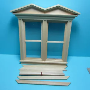 Dollhouse Miniature Wood Non-Working Double Window CLA71046 - Picture 1 of 3