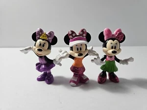 Disney Junior Minnie Mouse Cake Topper Mini Figure X3 All Glitter - Picture 1 of 5