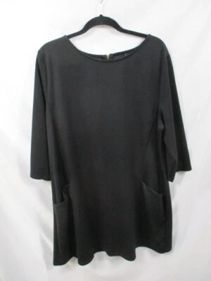 Vestido Nina Leonard Mujer 2X Negro Cambio Cuello Redondo Manga Larga Cremallera Poliéster Foto 1 de 4